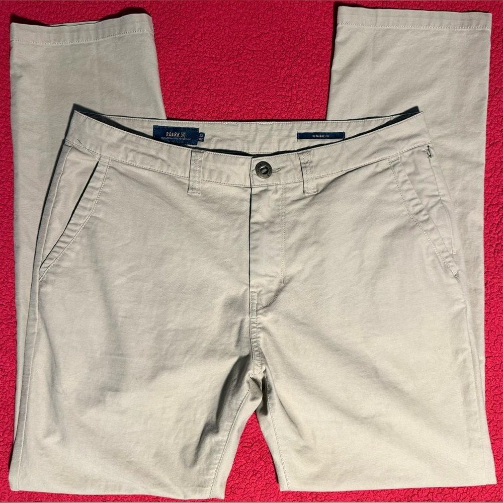 Roark Revival Straight Fit Khaki Pants 33x31 Travel Chino Mens